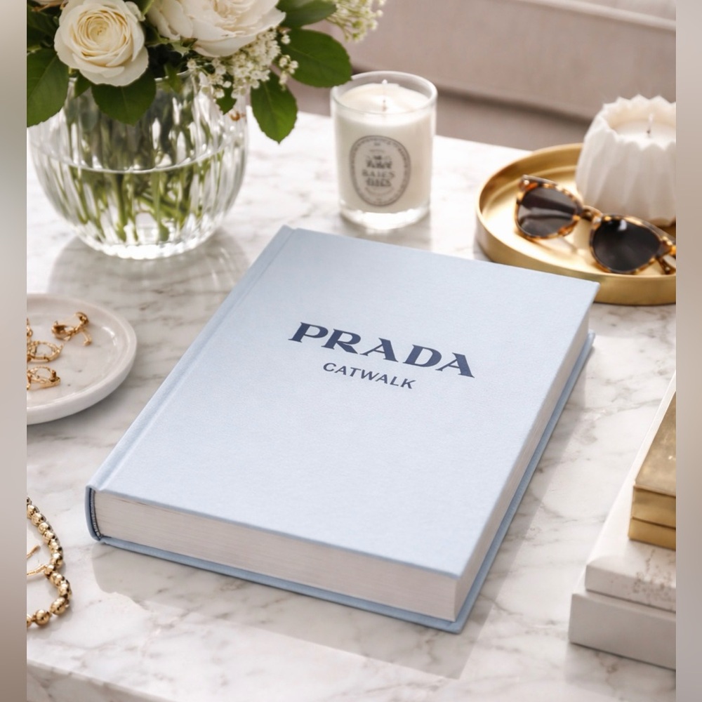 PRADA CATWALK RUNWAY COLLECTION COFFEE TABLE BOOK & PILLOWCASE SET